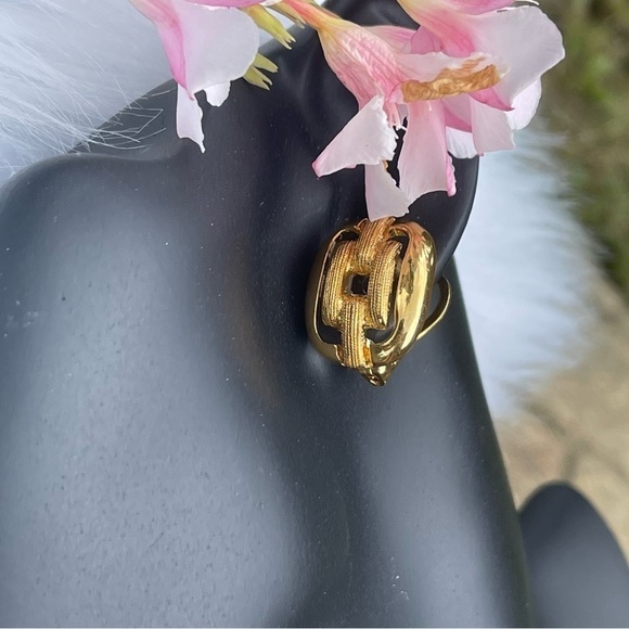 PREMIER GoldTone Rectangle Box Cut Out Clip Earrings - Picture 7 of 9